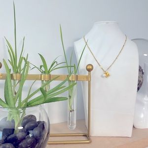 Genuine Freshwater Pearl Pendant Monogram Script Necklace.